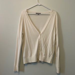 Off white, v neck, button cardigan. Size XL